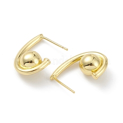 Orecchini a bottone in ottone con placcatura a cremagliera per donna&nbsp;EJEW-K245-28G