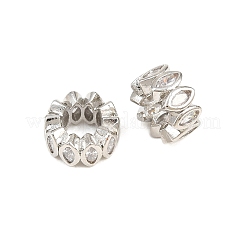 Messing Micro Pave klare Zirkonia europäische Perlen&nbsp;CU-CBA6A75-15P