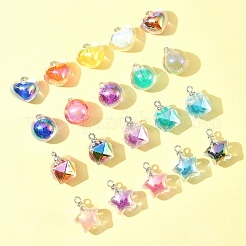 32 pièces 4 styles de pendentifs en résine de couleur ab&nbsp;RESI-FS0001-84