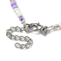 Set di 3 collane di malocchio in resina di 3 colori e perline di vetro&nbsp;NJEW-JN04353