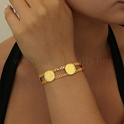 Bracelets à maillons ronds et plats en laiton pour femmes&nbsp;FE8262-1