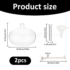 Transparente Glaskerzenhalter mit Kerzendocht&nbsp;LS-DIY-WH0308-996B