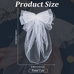 Velo da sposa in poliestere con fiocco&nbsp;AJEW-CY0001-83