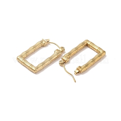 Pendientes de aro medio rectangulares de acero inoxidable 201 para mujer&nbsp;EJEW-G385-41G