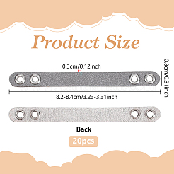 20 sangle en simili cuir avec œillets métalliques argentés pour accessoires de sac&nbsp;DIY-NB0016-35B