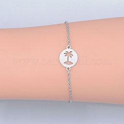 Pulseras de eslabones de acero inoxidable 201 resistentes al deslustre&nbsp;BJEW-T011-JN499-1