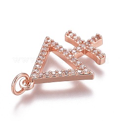 Pendentifs en laiton zircon cubique transparent&nbsp;ZIRC-Z008-25RG