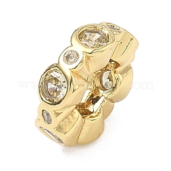 Messing Mikro ebnen Zirkonia European Beads&nbsp;KK-P345-03G