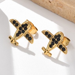 Pendientes de botón de acero inoxidable 304&nbsp;EJEW-F361-09G