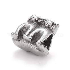 304 Edelstahl-Europäische Perlen&nbsp;STAS-G256-28AS
