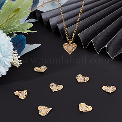 8pcs pendentifs en zircone cubique en laiton clair&nbsp;KK-BBC0006-97