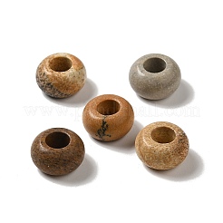Natur Bildjaspisses europäischen Perlen&nbsp;G-G740-14x8mm-03