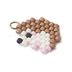 2 Stück 2 Stile Perlen Apfel & Igel Charms&nbsp;PALLOY-MZ01094