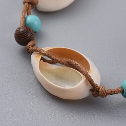 Bracciale di perline intrecciato in cotone cerato regolabile&nbsp;BJEW-JB04674-03