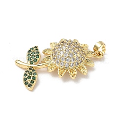 Pendentifs avec zircon cubiques à micro-pavés en laiton&nbsp;KK-Q068-15G