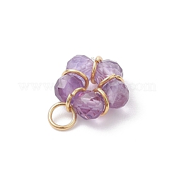 7 pz 7 stili di diaspro rosso naturale e ametista e occhio di tigre e quarzo rosa e apatite e fiore amazzonite e avventurina verde con perline rotonde sfaccettate a forma di fiore&nbsp;PALLOY-JF04727