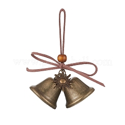 Cloche en fer et pendentifs décoratifs en alliage de style tibétain&nbsp;HJEW-JM03370-04