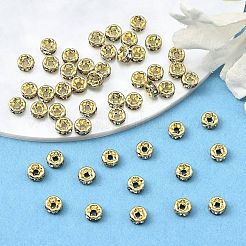 Gestellbeschichtung Messing Kristall Strass Unterlegscheibe Space Beads&nbsp;RB-D303-G