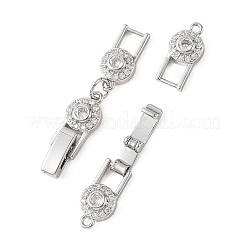 Fermoirs ovales pliables en laiton Shegrace avec micro-pavé de zircone cubique transparente&nbsp;XGRQ5S551-845-P