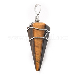 Natürlichen Edelstein Tigerauge Anhänger&nbsp;G-D458-06P-05-RS