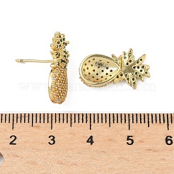 Pendientes de latón con micropavé de circonitas cúbicas en forma de piña&nbsp;EJEW-A132-09G