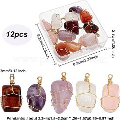 12 Stück natürliche Edelsteinanhänger&nbsp;FIND-FG0001-60
