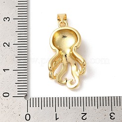Colgantes de latón de pulpo chapado en estante&nbsp;KK-Z056-03G