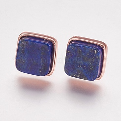 Natürliche Lapislazuli Ohrstecker&nbsp;EJEW-F139-A09