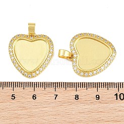 Impostazioni per cabochon in ottone con pavé di zirconi cubici in ottone&nbsp;KK-CBA6A75-50A-G