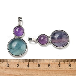Anhänger aus natürlichem Fluorit und natürlichem Amethyst&nbsp;G-G147-06P-01