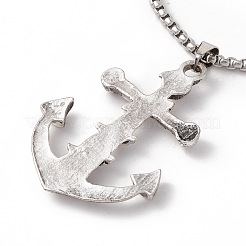 Collana pendente ancora in lega di zinco con catene in acciaio inossidabile 304&nbsp;NJEW-C007-12AS