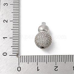 Fermagli a vite in ottone argento micro pavé di zirconi cubici trasparenti&nbsp;KK-U052-40P