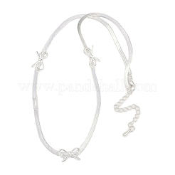 Colliers à pendentif en laiton avec nœud papillon&nbsp;NJEW-F325-02P
