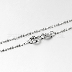 Anlaufgeschützte trendige rhodinierte 925-Kugelketten-Halsketten aus Sterlingsilber&nbsp;STER-M050-1.0B-09