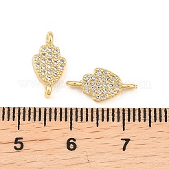 Ciondolo con connettore a forma di mano di Hamsa in ottone micro pavé di zirconi cubici trasparenti&nbsp;KK-C162-039G