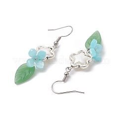 Pendientes colgantes de acero inoxidable 304 con diseño de flor&nbsp;EJEW-JE06430-03