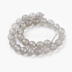 Chapelets de perles en agate grise naturelle&nbsp;G-G067-6mm-1