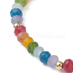 Braccialetti elastici con perle d'acqua dolce coltivate naturali chakra e perline di giada malese naturale tinta per le donne&nbsp;BJEW-JB13134