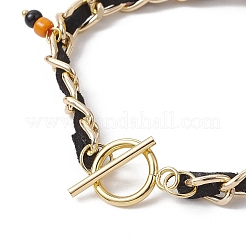 Braccialetti con catene barbazzale intrecciate in alluminio di Halloween&nbsp;BJEW-TA00468