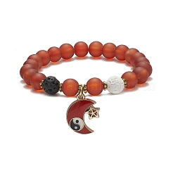 Bracciali elasticizzati con perline di vetro smerigliato&nbsp;BJEW-JB09203