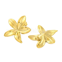 Ionenplattierung (IP) 304 Edelstahl Blumenohrstecker&nbsp;EJEW-D281-11G