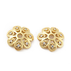 Tappi di perline in zirconia cubica trasparente micro pavé in ottone&nbsp;KK-G425-05C