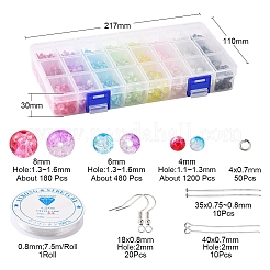Kit de fabrication de bracelet de boucle d'oreille de perles scintillantes bricolage&nbsp;DIY-YW0005-94
