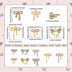 32 stücke 8 stile legierung strass anhänger&nbsp;FIND-SC0016-48