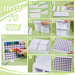 80 Gitter PVC Holz Pigment Organizer Halter Erhöhungs-Displayständer&nbsp;AJEW-WH0410-61