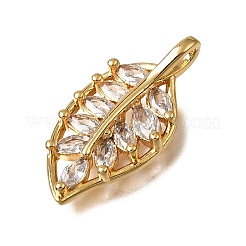 Pendenti in zirconi cubici trasparenti in micro pavè di ottone&nbsp;CU-CBA4292-13G