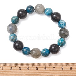 Pulseras elásticas redondas de apatita natural&nbsp;BJEW-TA00744