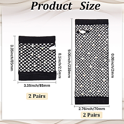 4 Paar 2 Stile Damen Nylon Mesh Handschuhe&nbsp;AJEW-CY0001-08A