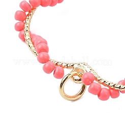 Pendenti a forma di cuore con perline di vetro&nbsp;PALLOY-MZ00463-03