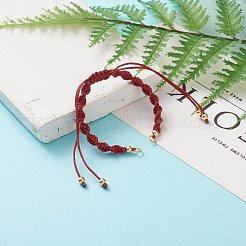 Fabbricazione di braccialetti con cordino intrecciato in poliestere regolabile&nbsp;AJEW-JB00848-05